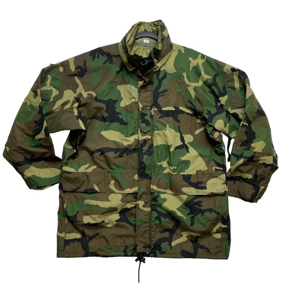 US Army ECWCS Parka Jacket Mens Large Reg. Woodland Camo Gore-Tex Hooded Issued - Picture 1 of 14